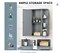 Storage Organizer with Mirror Door, Adjustable Shelves & 6 Open Racks, Space-Saving Hanging Medicine Cabinet for Living Room Kitchen Entryway (Gray)